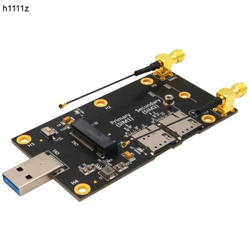 NGFF M. 2 Võtit B USB 3.0 Adapter Expansion Card 3G/4G/5G Moodul M. 2 Wifi Kaart koos kahe NANO-SIM-Kaardi Pesa 2.4 G/5G Antenn