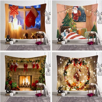 Kodu kaunistamine Jõuludeks tapestry Jõulud kamin eest magamistuba, elutuba Jõulupuu suur vaip, 230x180 cm tapiz