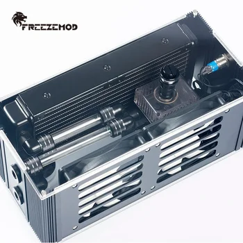 FREEZEMOD Sülearvuti Vee jahutussüsteem 45mm Paks Double-layer Vask/alumiinium Radiaator koos RGB BOX-24YT Nr Toide 0