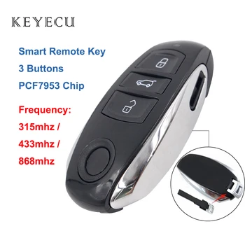 Keyecu Smart Remote nupp 3 Nupp 315MHz / 433MHz / 868MHz PCF7953 Kiip Volkswagen Touareg, mille Väike võti 2011 2012 2013 2014 0