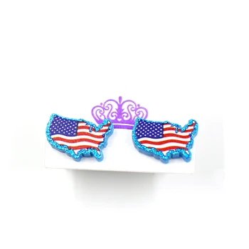 （1pair) 4. juuli iseseisvuspäeva Kõrvarõngad Ameerika Ühendriigid Ameerika Kuju Glitter Akrüül Ehted