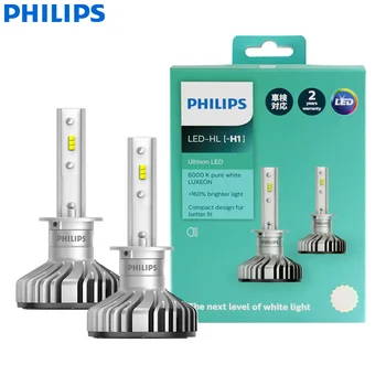 Philips Ultinon LED H1 12V 20W 11258ULX2 6000K Ere Valge Auto LED Vilkur Auto HL Tala +160% Rohkem Ere (Twin Pack) 0