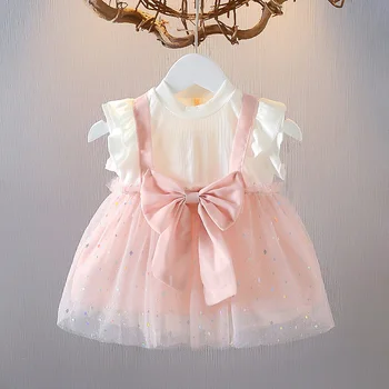 Suvel vastsündinud beebi tüdruku riided vibu silma tutu kleidid kleit väikelapse tüdrukutele beebi riideid kanda väljaspool armas kleit, kostüüm 0