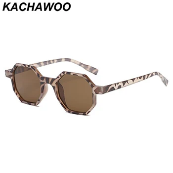 Kachawoo octagon päikeseprillid naiste vintage leopard oranž must väike päike prillid meestele suvel rannas tarvikud 2018 0