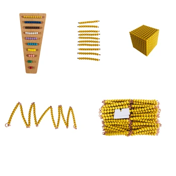 Matemaatika Mänguasjad Montessori Golden Bead õppevahendid Lastele Numbrid 1-9/10/100/1000 Varase Õppe Vahendeid Homeschool 0